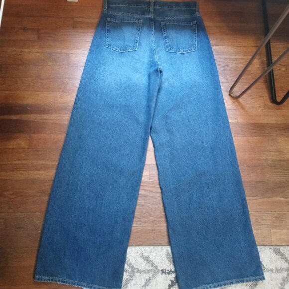 OLD NAVY mid rise baggy wide leg jeans in myrtle (10 tall) - Picture 3 of 14